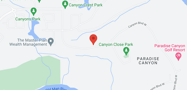 map of 91 Canyon  Boulevard W